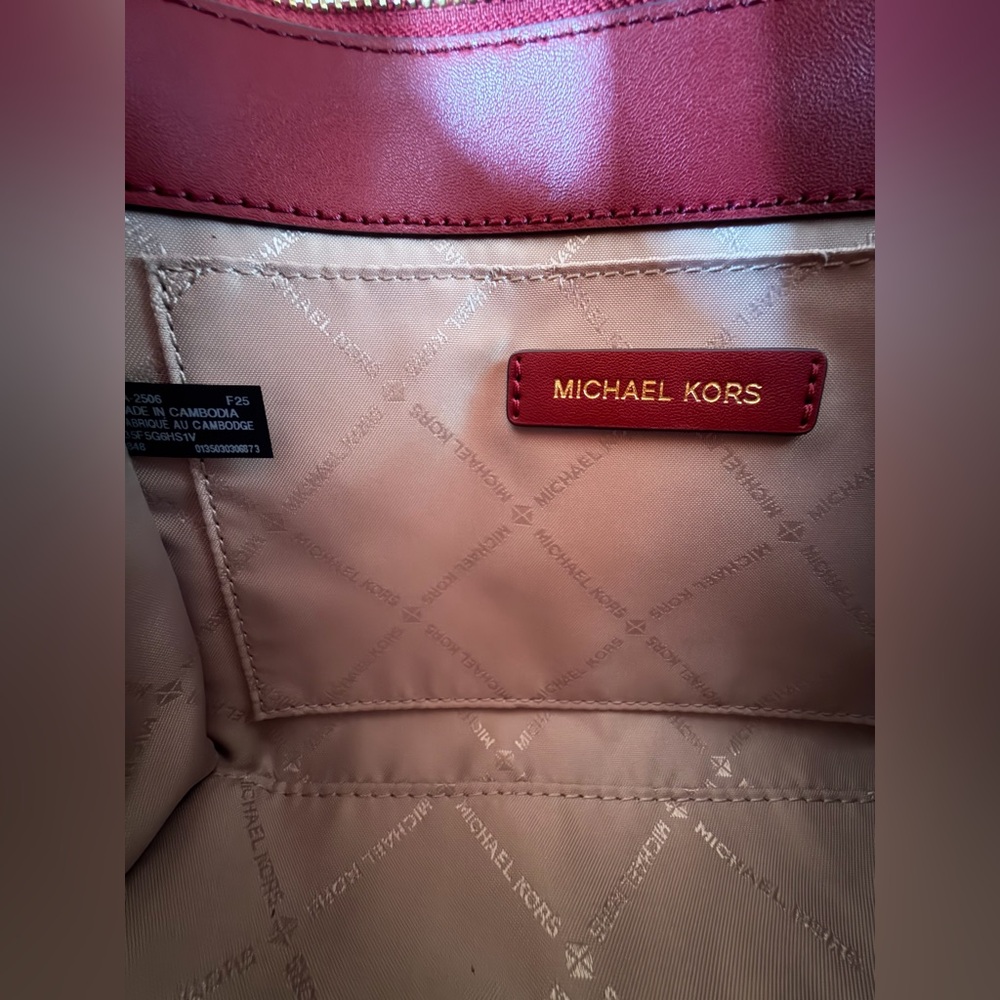 Michael Kors Sheila SM Satchel Shoulder Crossbody Bag MK Cherry Multi - Picture 10 of 15